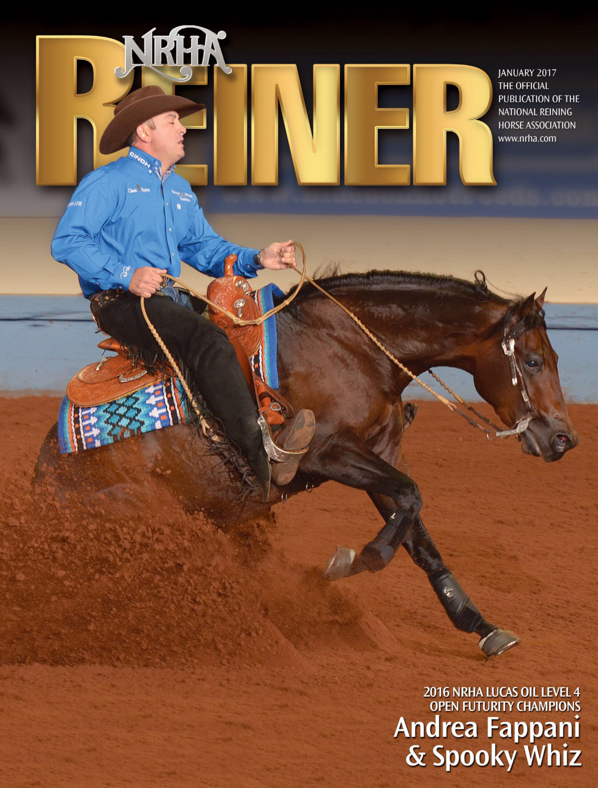 NRHA Reiner cover, Andrea Fappani and Spooky Whiz